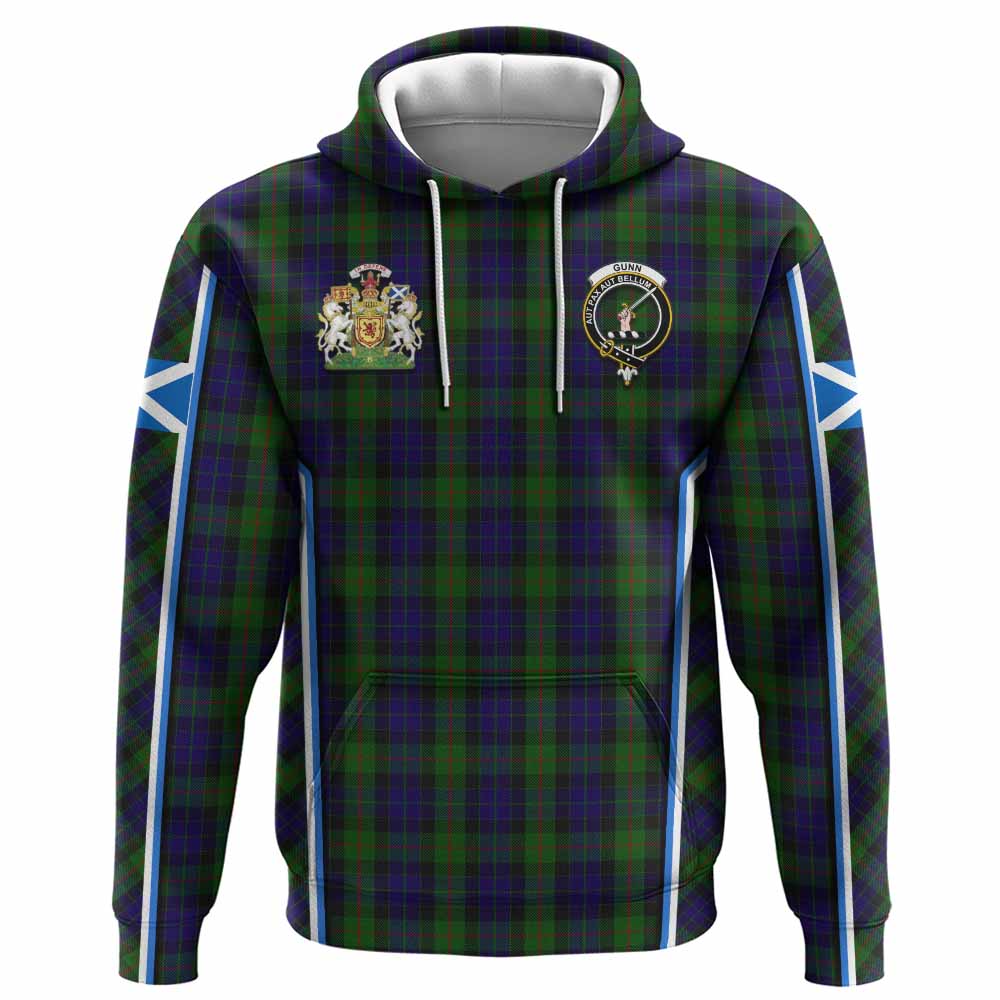 Gunn Tartan Crest Hoodie Scotland Coat of Arm Flag Style - Tartan Vibes Clothing