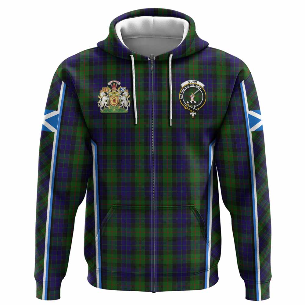 Gunn Tartan Crest Hoodie Scotland Coat of Arm Flag Style - Tartan Vibes Clothing