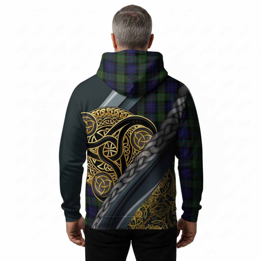 Gunn Tartan Crest Hoodie Scottish Triskele Celtic