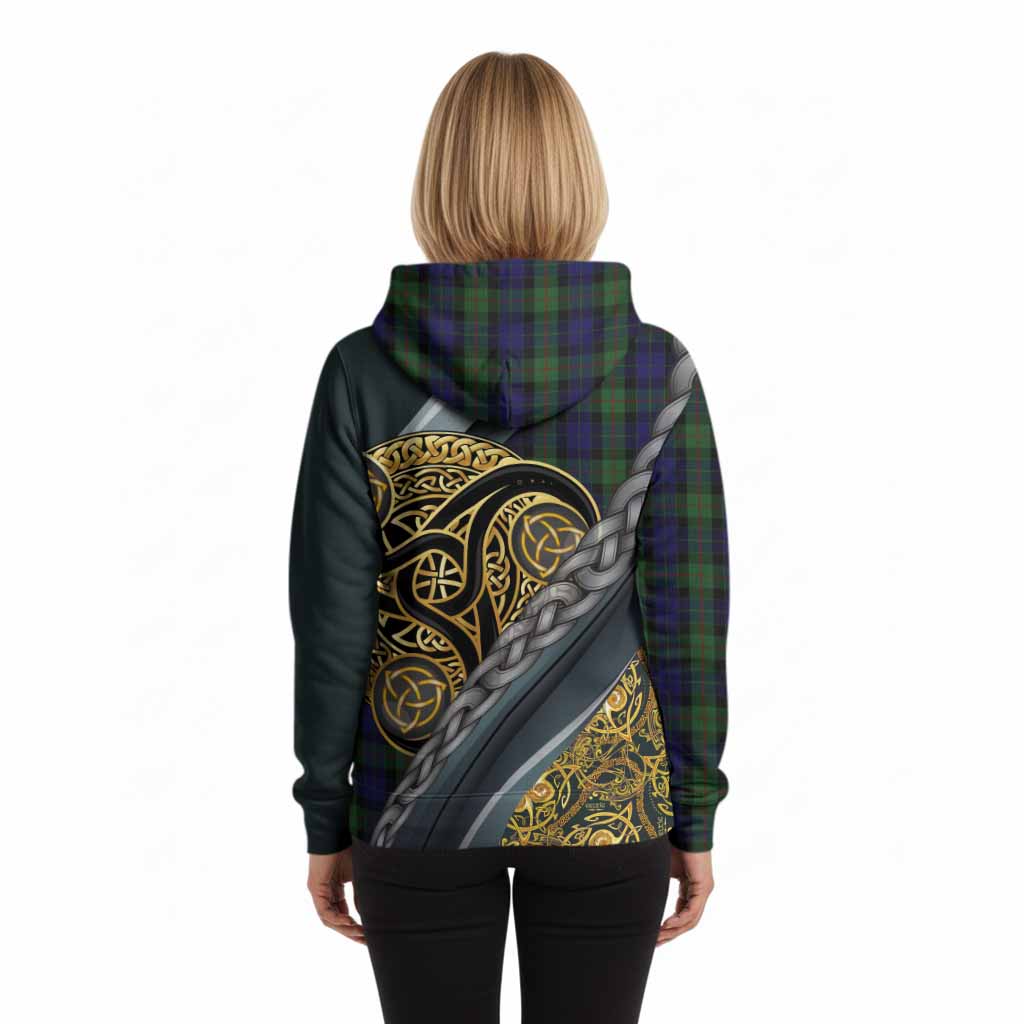 Gunn Tartan Crest Hoodie Scottish Triskele Celtic