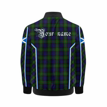 Gunn Tartan Crest Kid Bomber Jacket Scotland Coat of Arm Flag Style - Tartan Vibes Clothing