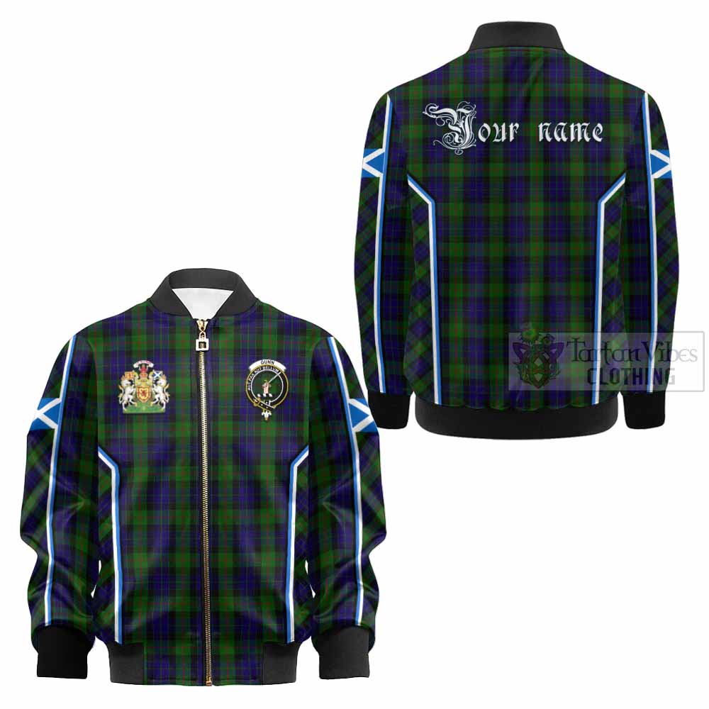 Gunn Tartan Crest Kid Bomber Jacket Scotland Coat of Arm Flag Style - Tartan Vibes Clothing