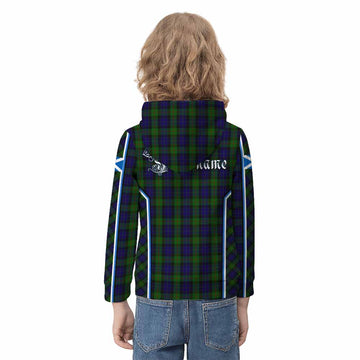 Gunn Tartan Crest Kid Hoodie Scotland Coat of Arm Flag Style - Tartan Vibes Clothing