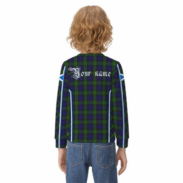 Gunn Tartan Crest Kid Knitted Sweatshirt Scotland Coat of Arm Flag Style - Tartan Vibes Clothing