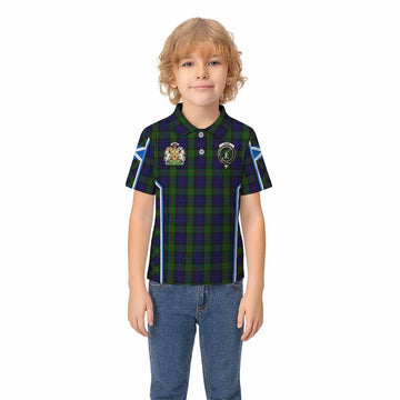 Gunn Tartan Crest Kid Polo Shirt Scotland Coat of Arm Flag Style - Tartan Vibes Clothing