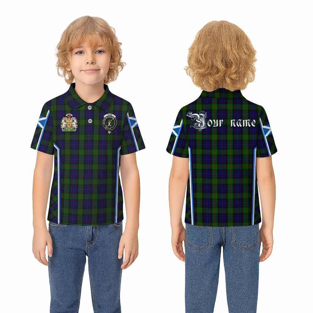 Gunn Tartan Crest Kid Polo Shirt Scotland Coat of Arm Flag Style - Tartan Vibes Clothing