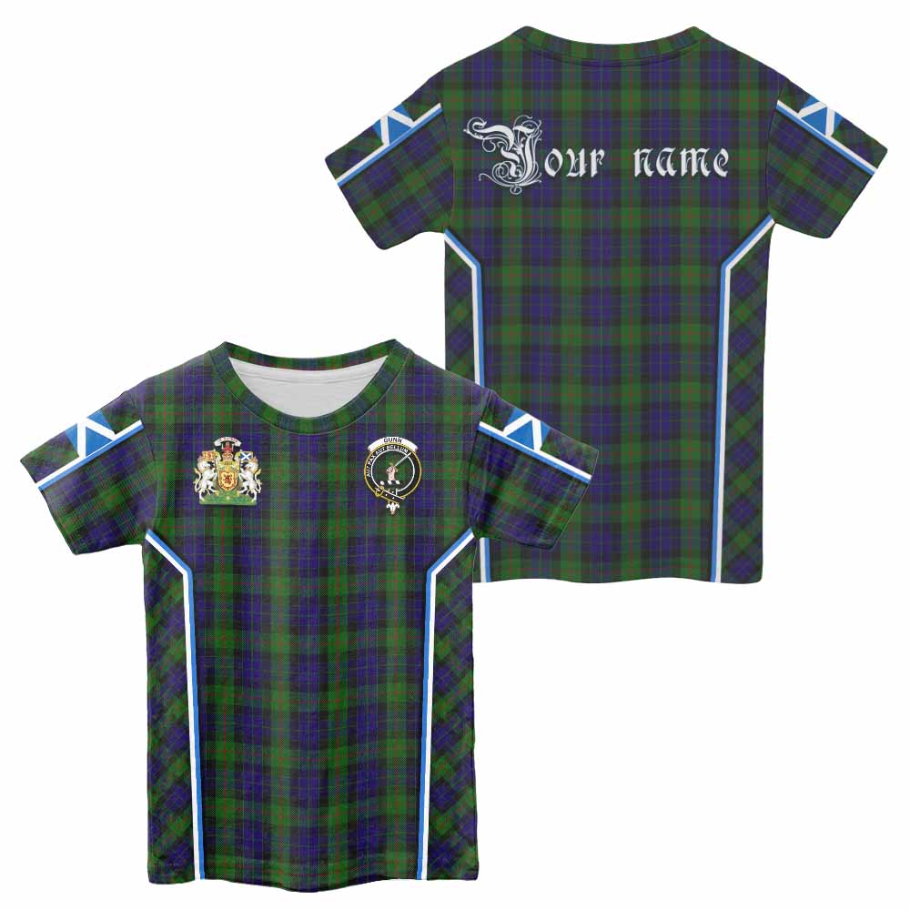 Gunn Tartan Crest Kid T-shirt Scotland Coat of Arm Flag Style - Tartan Vibes Clothing