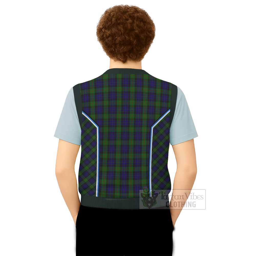 Gunn Tartan Crest Knitted V-Neck Vest Scotland Coat of Arm Flag Style - Tartan Vibes Clothing