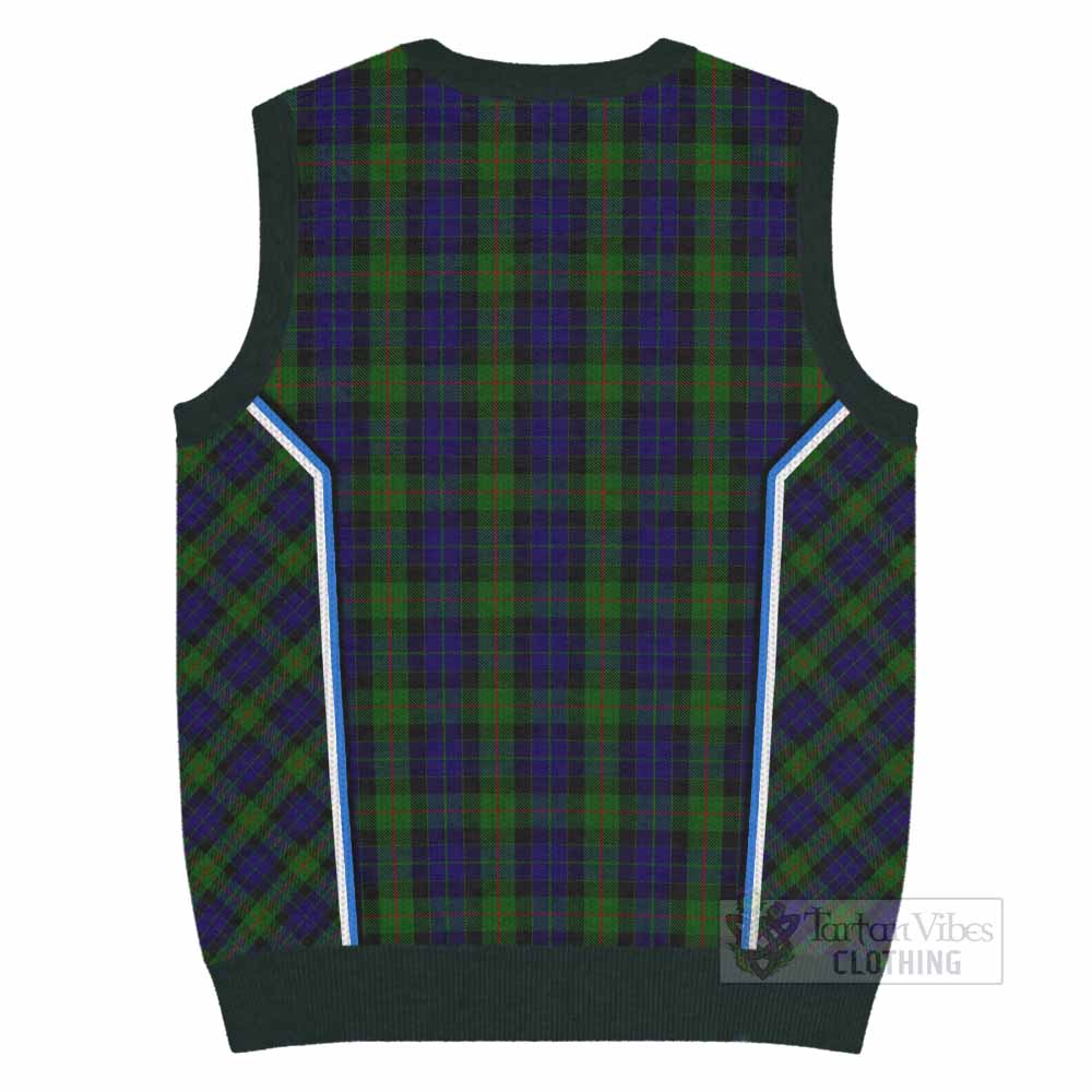Gunn Tartan Crest Knitted V-Neck Vest Scotland Coat of Arm Flag Style - Tartan Vibes Clothing