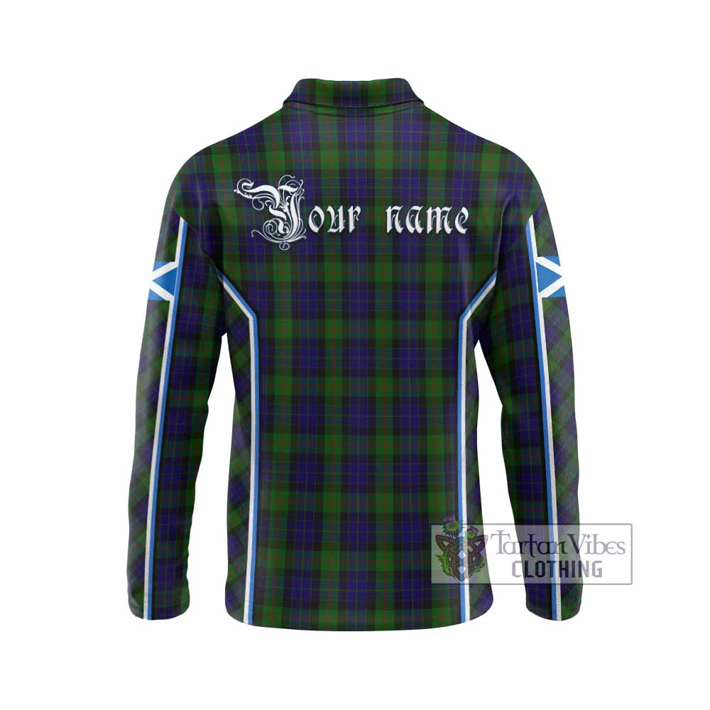 Gunn Tartan Crest Long Sleeve Polo Shirt Scotland Coat of Arm Flag Style - Tartan Vibes Clothing