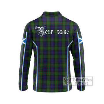 Gunn Tartan Crest Long Sleeve Polo Shirt Scotland Coat of Arm Flag Style - Tartan Vibes Clothing
