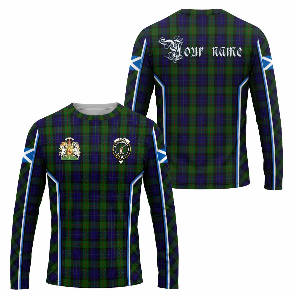 Gunn Tartan Crest Long Sleeve T-Shirt Scotland Coat of Arm Flag Style - Tartan Vibes Clothing