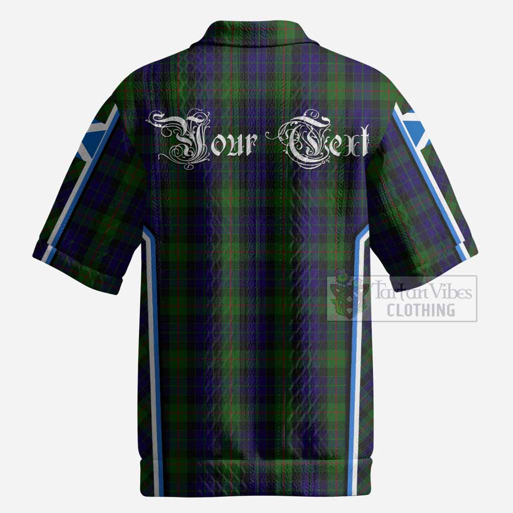 Gunn Tartan Crest Men’s Polo Sweater Top Scotland Coat of Arm Flag Style