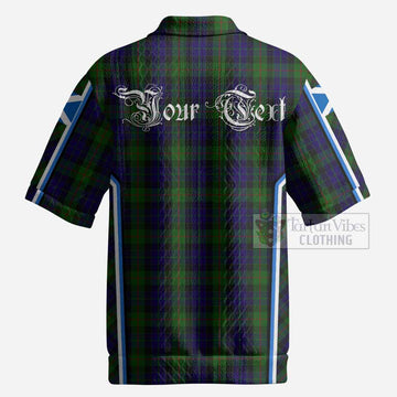 Gunn Tartan Crest Men’s Polo Sweater Top Scotland Coat of Arm Flag Style