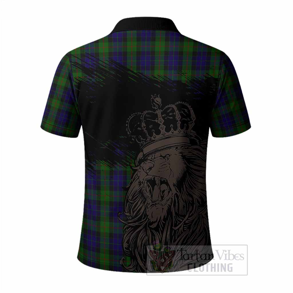 Gunn Tartan Crest Polo Shirt Crowned Lion Heritage Style
