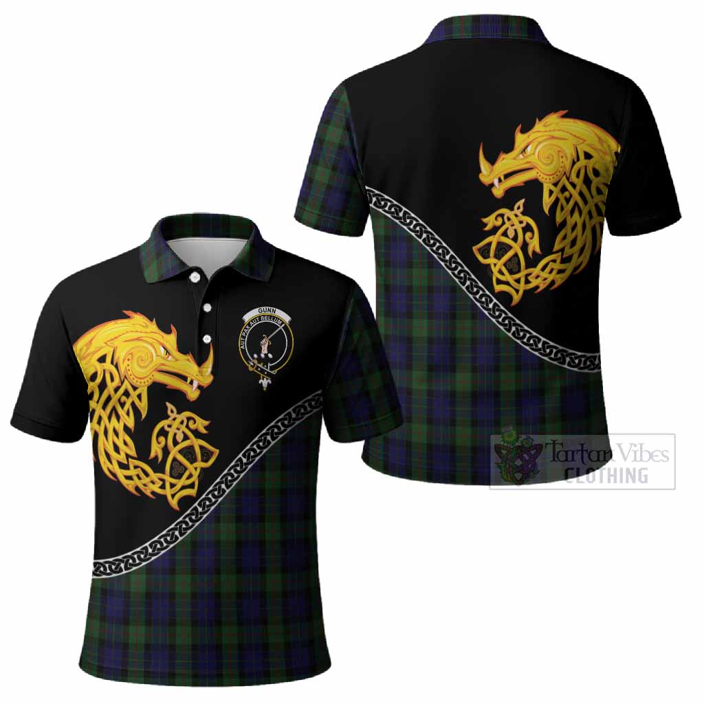 Gunn Tartan Crest Polo Shirt Legendary Dragon Knot Half Style