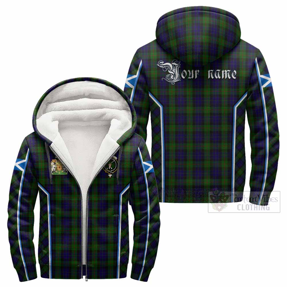 Gunn Tartan Crest Sherpa Hoodie Scotland Coat of Arm Flag Style - Tartan Vibes Clothing