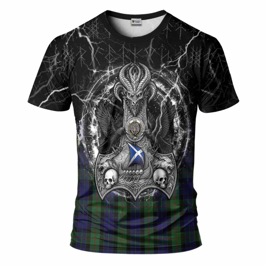 Gunn Tartan Crest T-Shirt Celtic Odin's Raven Legacy