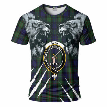 Gunn Tartan Crest T-Shirt Ferocious Lion Style