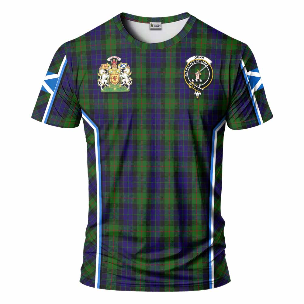 Gunn Tartan Crest T-shirt Scotland Coat of Arm Flag Style - Tartan Vibes Clothing