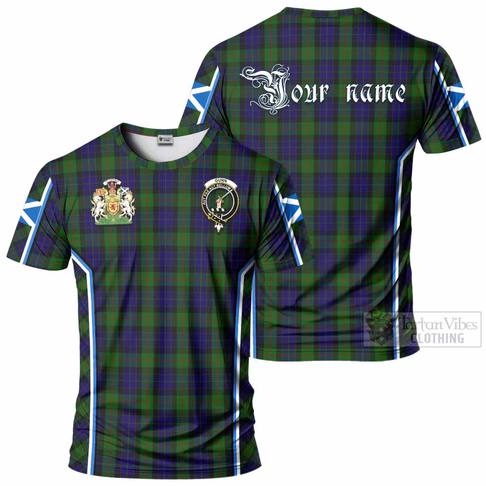 Gunn Tartan Crest T-shirt Scotland Coat of Arm Flag Style - Tartan Vibes Clothing