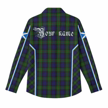 Gunn Tartan Crest Women Casual Shirt Scotland Coat of Arm Flag Style