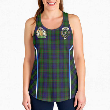 Gunn Tartan Crest Women Racerback Tanks Scotland Coat of Arm Flag Style - Tartan Vibes Clothing