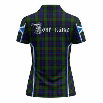 Gunn Tartan Crest Women's Polo Shirt Scotland Coat of Arm Flag Style