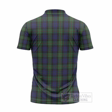 Gunn Tartan Crest Zipper Polo Shirt Ferocious Lion Style