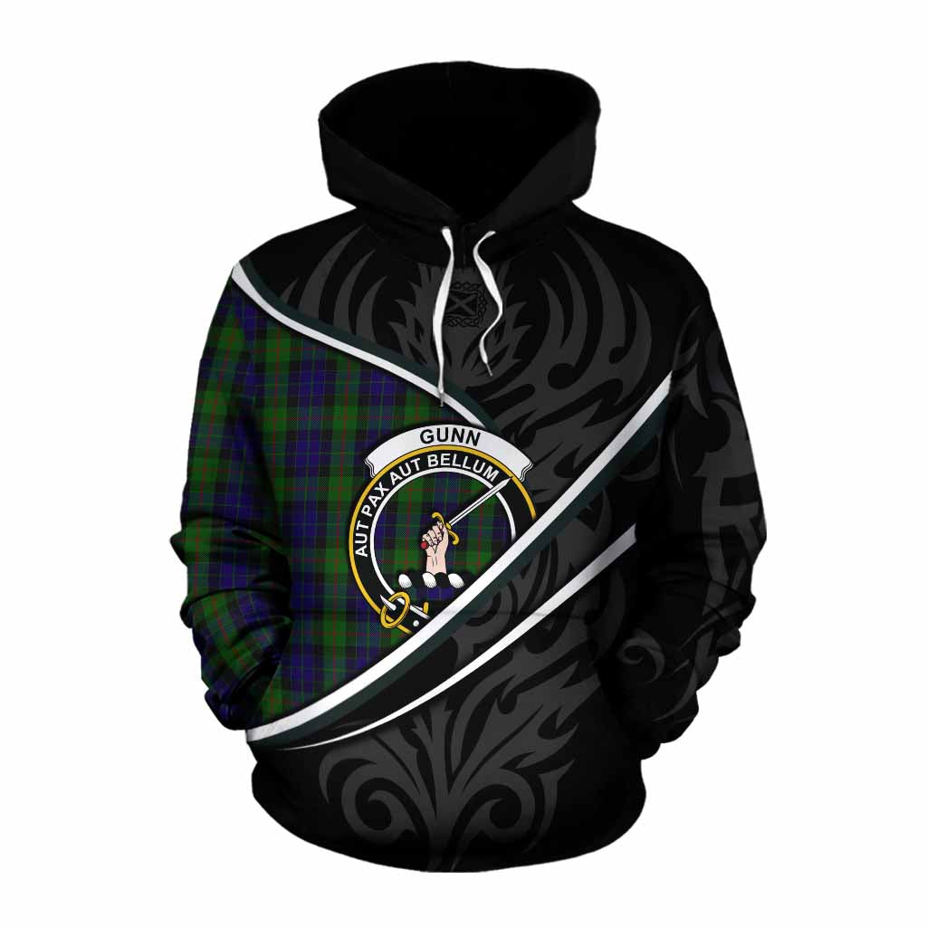 Gunn Tartan Family Crest Cotton Hoodie Celtic Scottish Thistle Floral - Tartan Vibes Clothing
