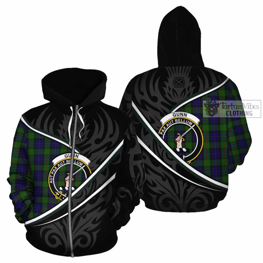 Gunn Tartan Family Crest Cotton Hoodie Celtic Scottish Thistle Floral - Tartan Vibes Clothing