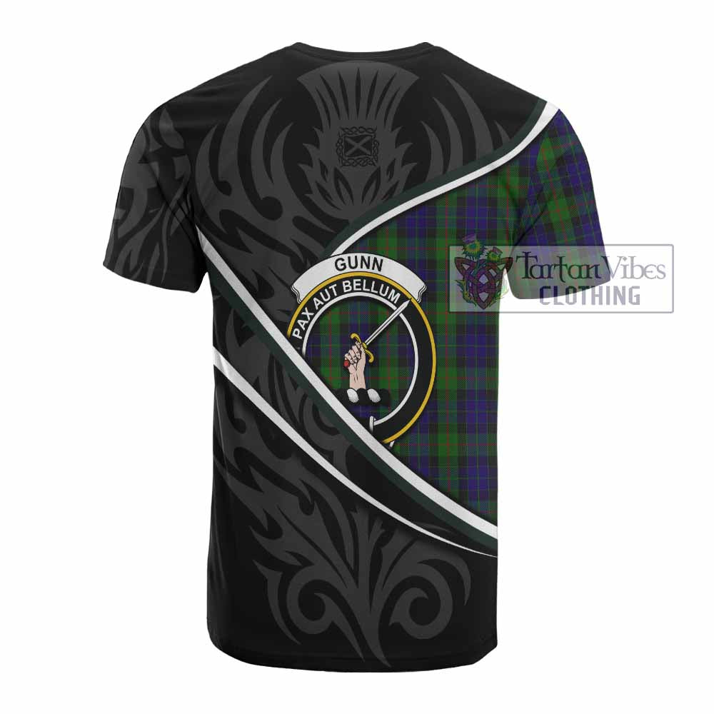 Gunn Tartan Family Crest Cotton T-shirt Celtic Scottish Thistle Floral - Tartan Vibes Clothing