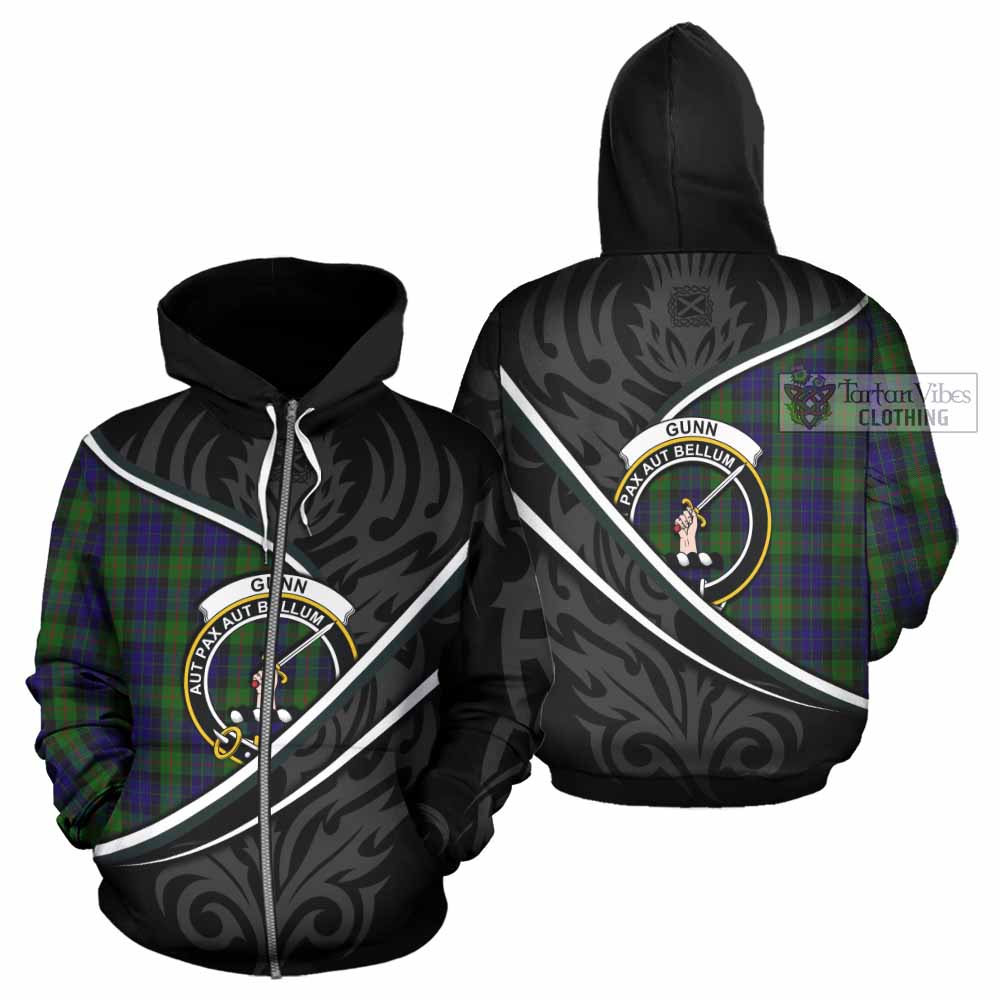 Gunn Tartan Family Crest Hoodie Celtic Scottish Thistle Floral - Tartan Vibes Clothing