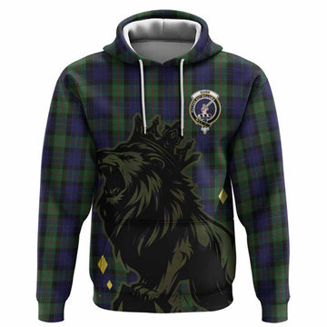 Gunn Tartan Family Crest Hoodie Crowned Lion Roaring