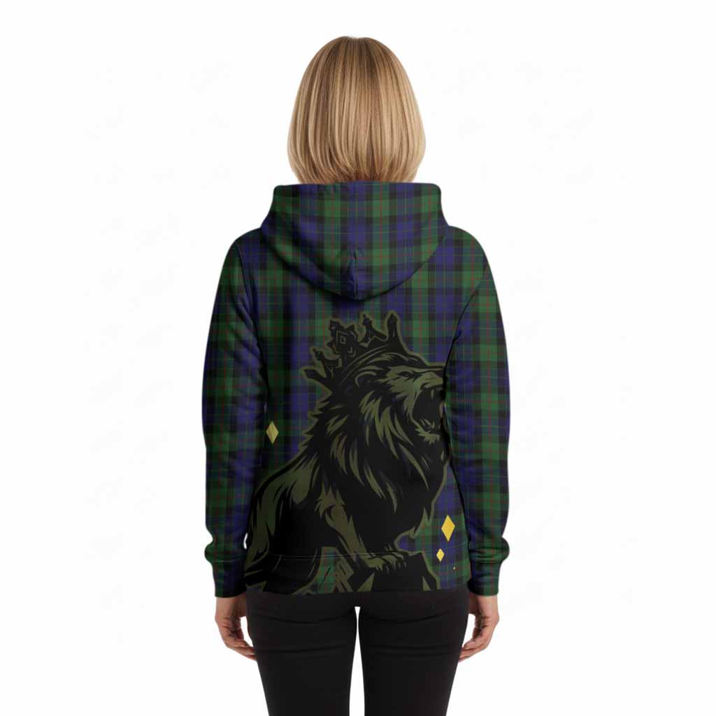 Gunn Tartan Family Crest Hoodie Crowned Lion Roaring