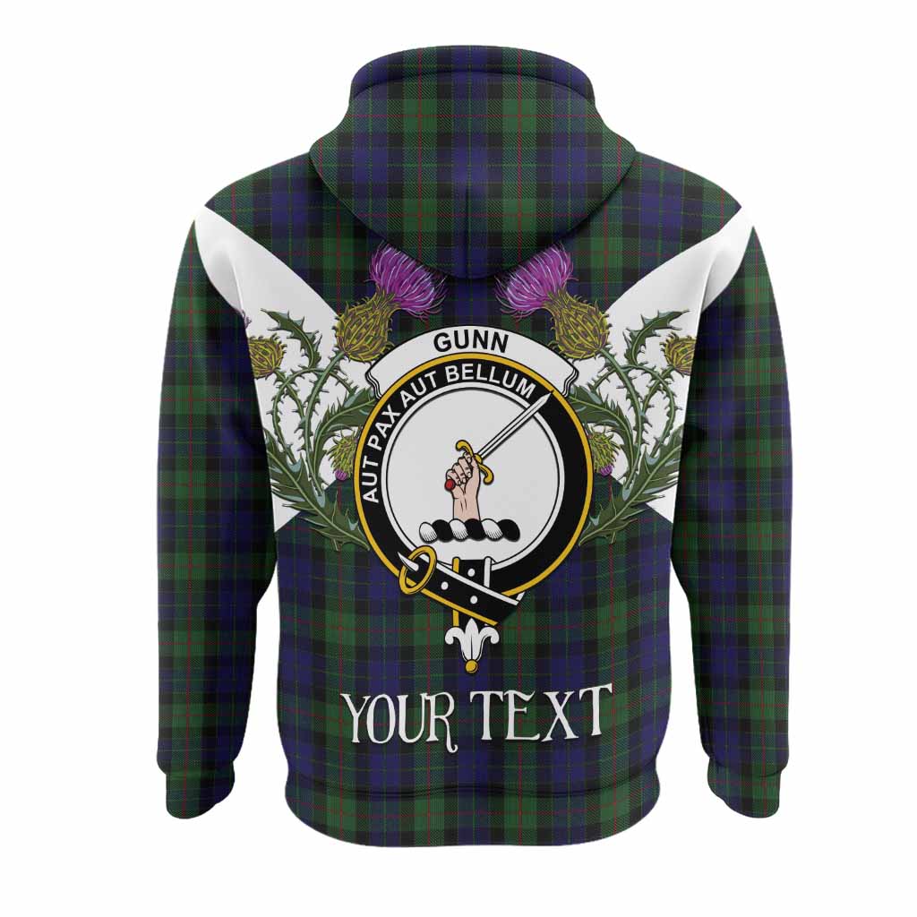 Gunn Tartan Family Crest Hoodie Scottish Burns Night Thistle Floral