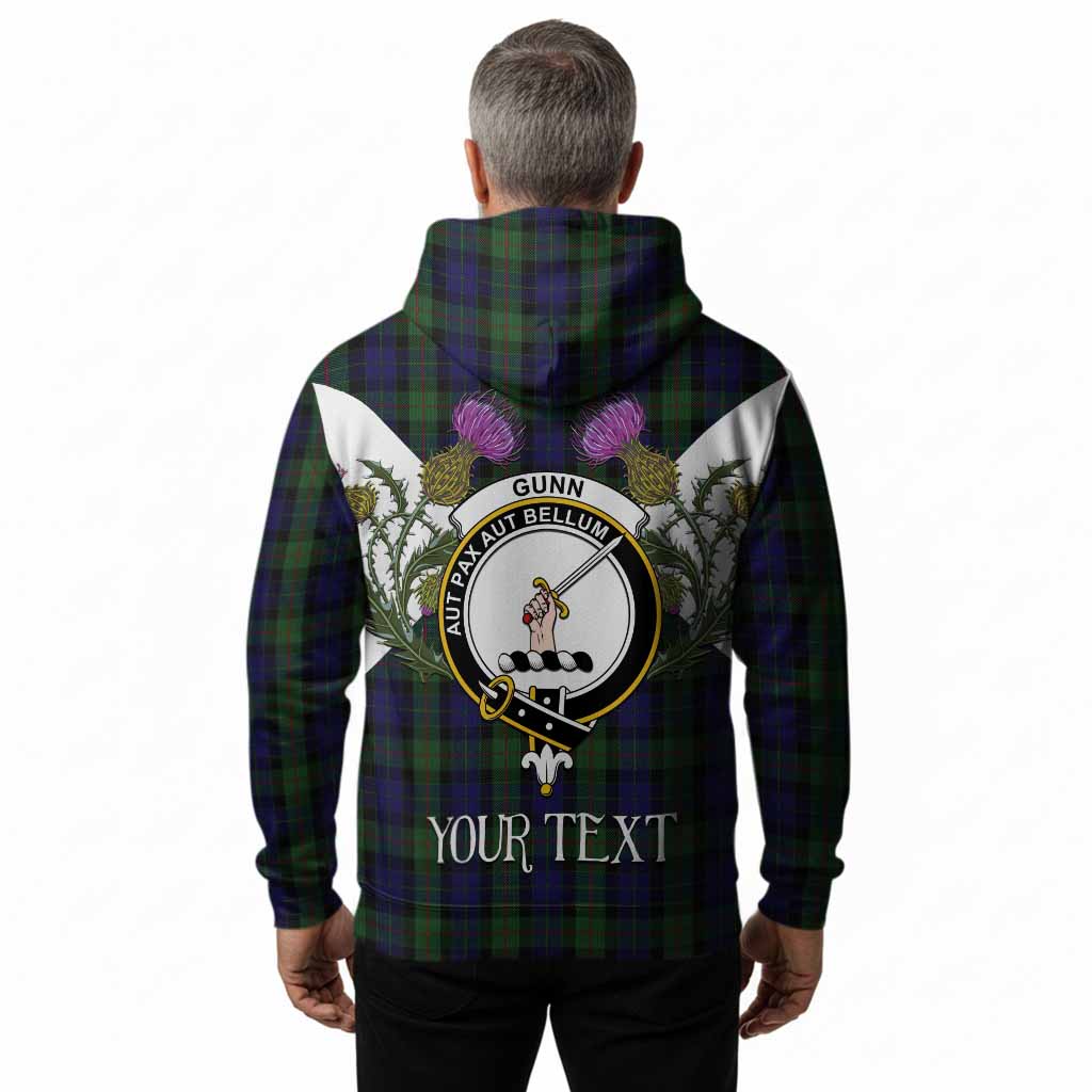 Gunn Tartan Family Crest Hoodie Scottish Burns Night Thistle Floral