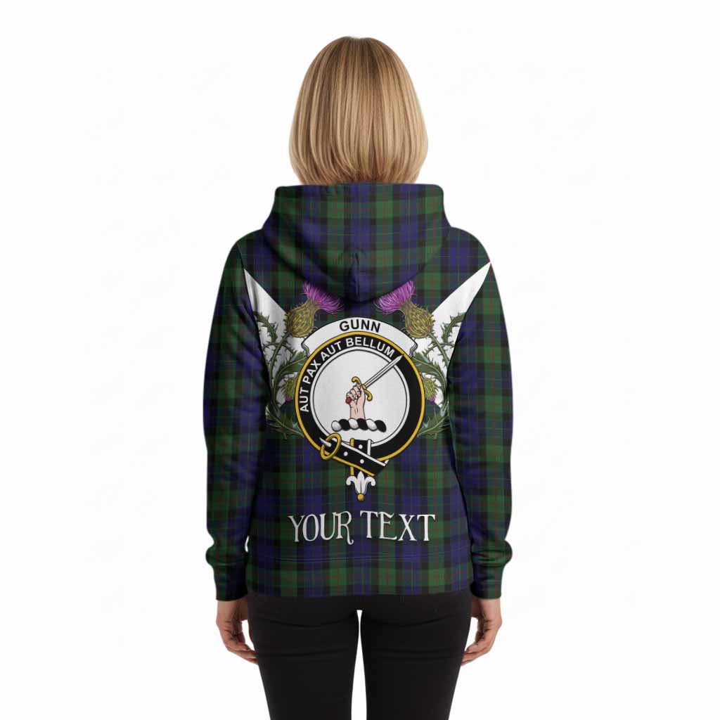 Gunn Tartan Family Crest Hoodie Scottish Burns Night Thistle Floral