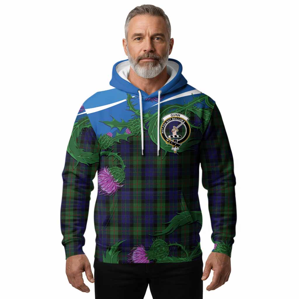 Gunn Tartan Family Crest Hoodie Thistle in Minimalism