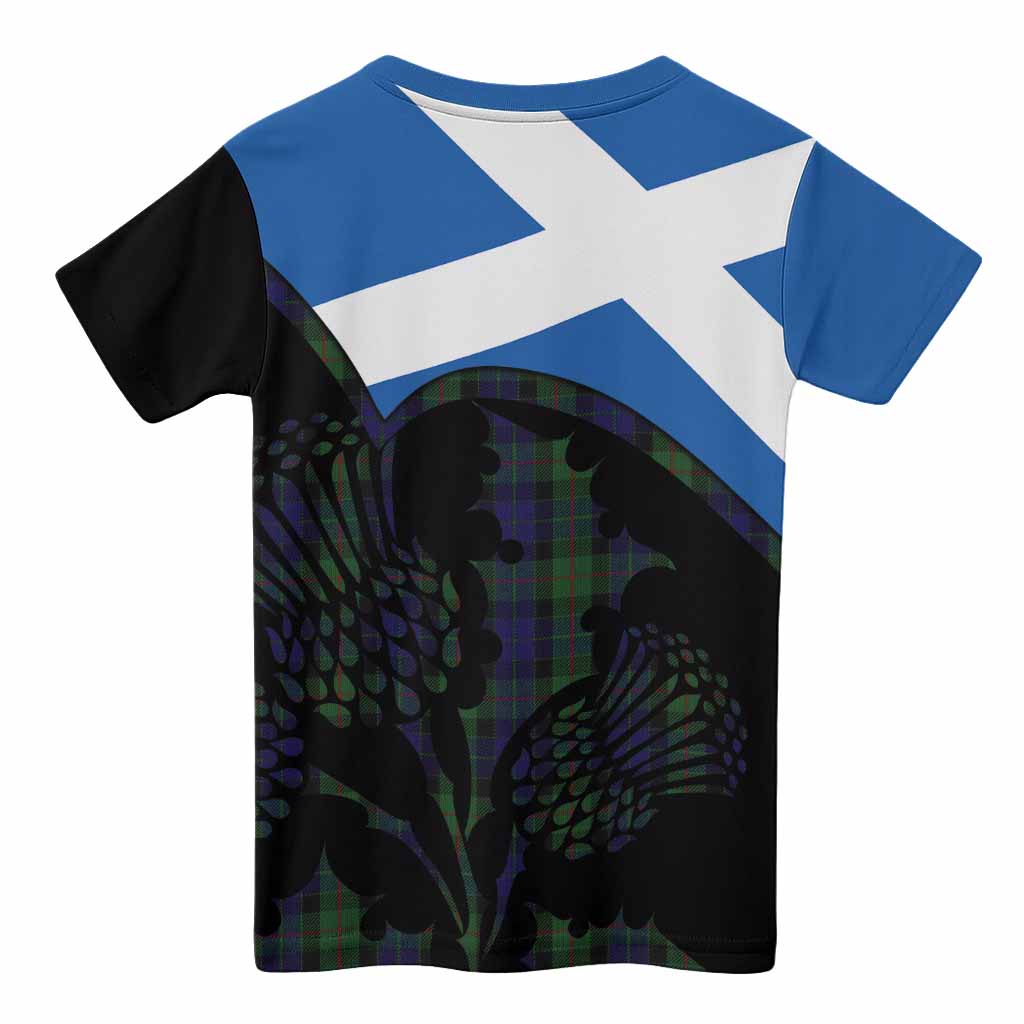 Gunn Tartan Family Crest Kid T-shirt Scotland Thistle Floral Flag Style