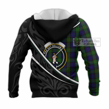 Gunn Tartan Family Crest Knitted Hoodie Celtic Scottish Thistle Floral