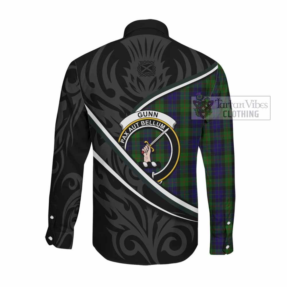 Gunn Tartan Family Crest Long Sleeve Button Shirts Celtic Scottish Thistle Floral - Tartan Vibes Clothing