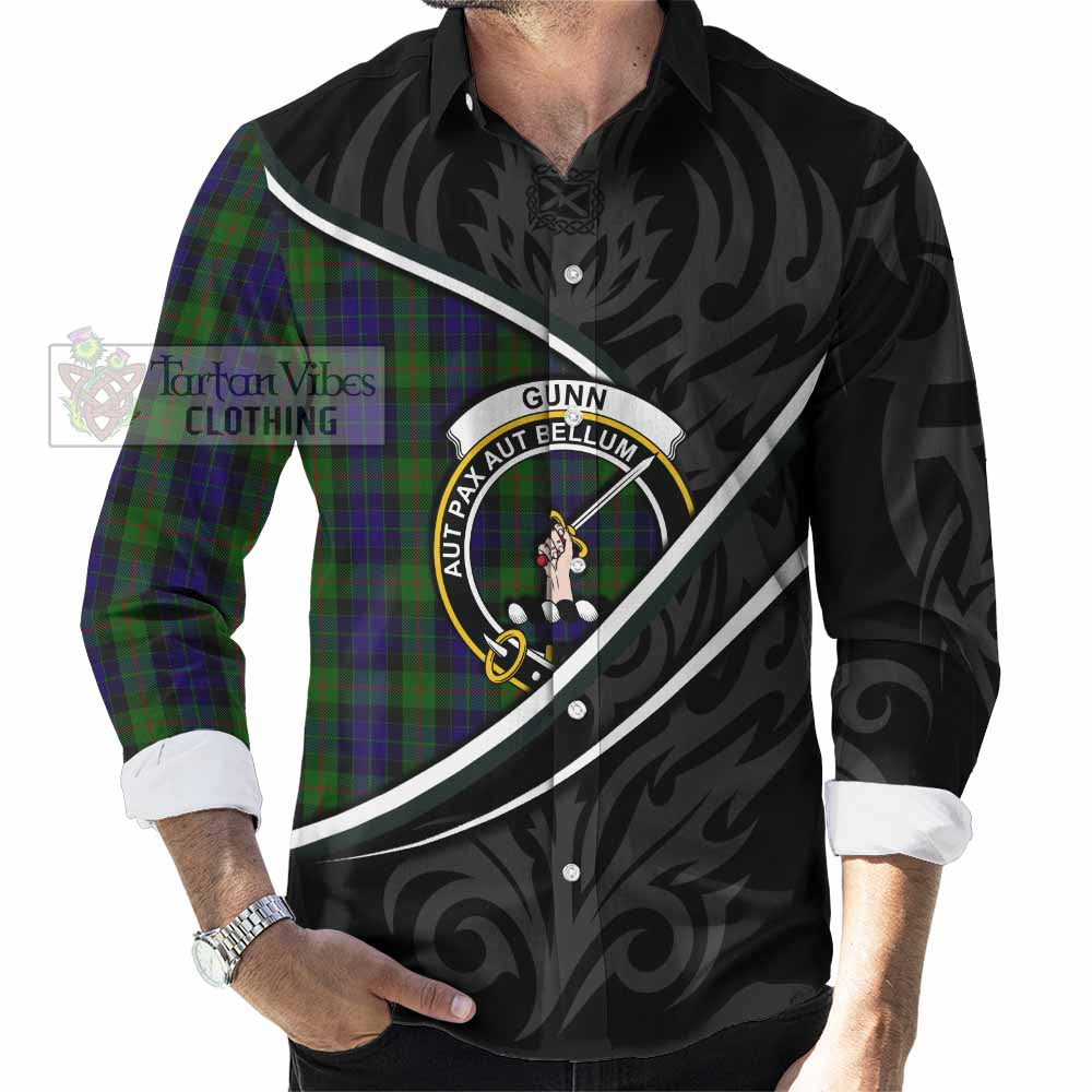 Gunn Tartan Family Crest Long Sleeve Button Shirts Celtic Scottish Thistle Floral - Tartan Vibes Clothing