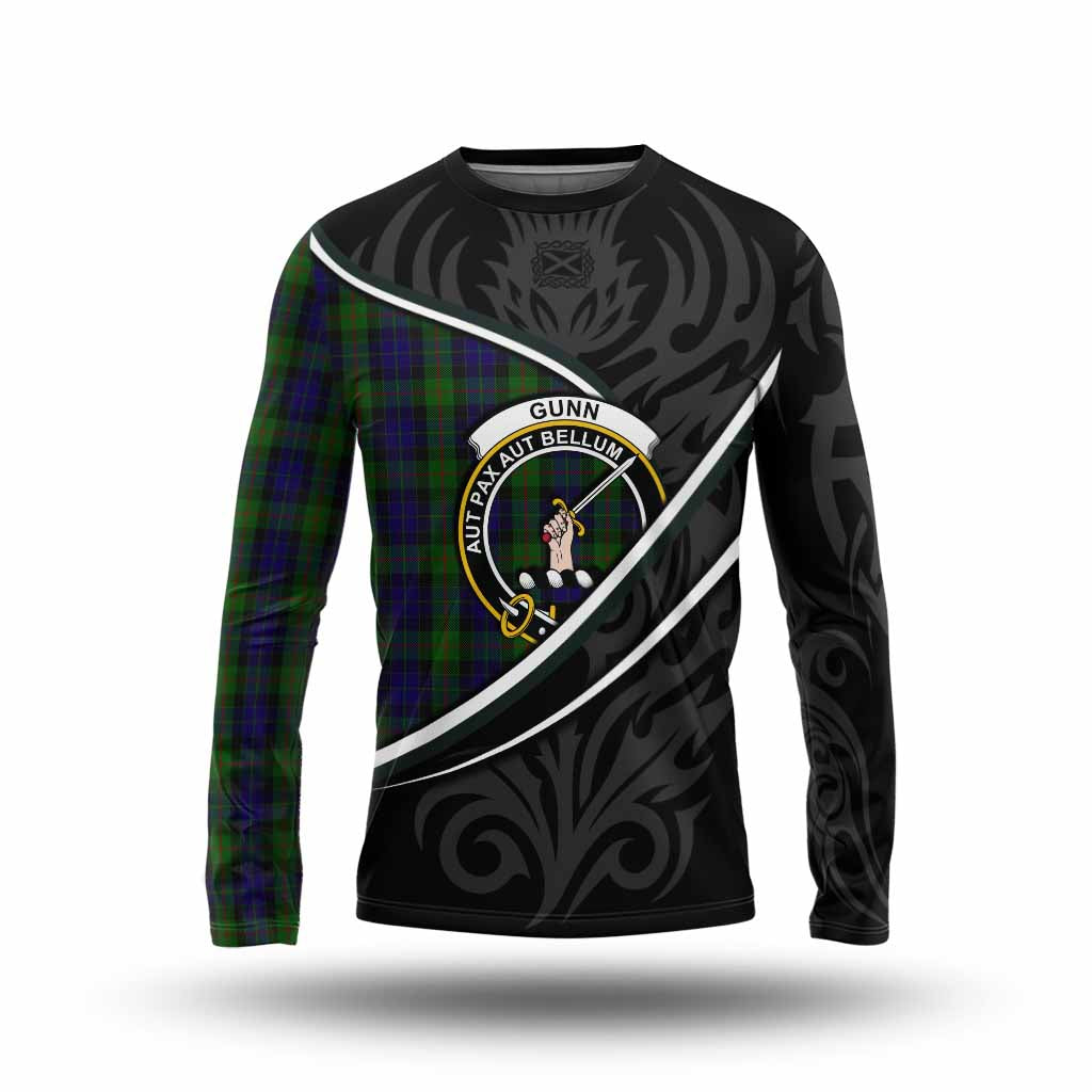 Gunn Tartan Family Crest Long Sleeve T-Shirt Celtic Scottish Thistle Floral - Tartan Vibes Clothing