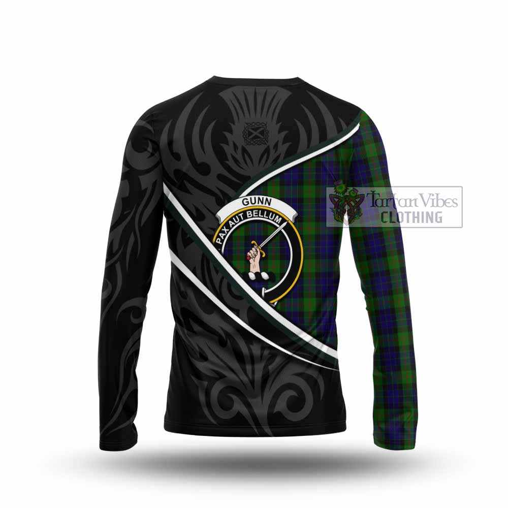 Gunn Tartan Family Crest Long Sleeve T-Shirt Celtic Scottish Thistle Floral - Tartan Vibes Clothing