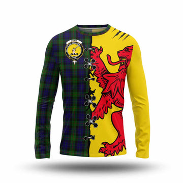 Gunn Tartan Family Crest Long Sleeve T-Shirt Lion Rampant Honor