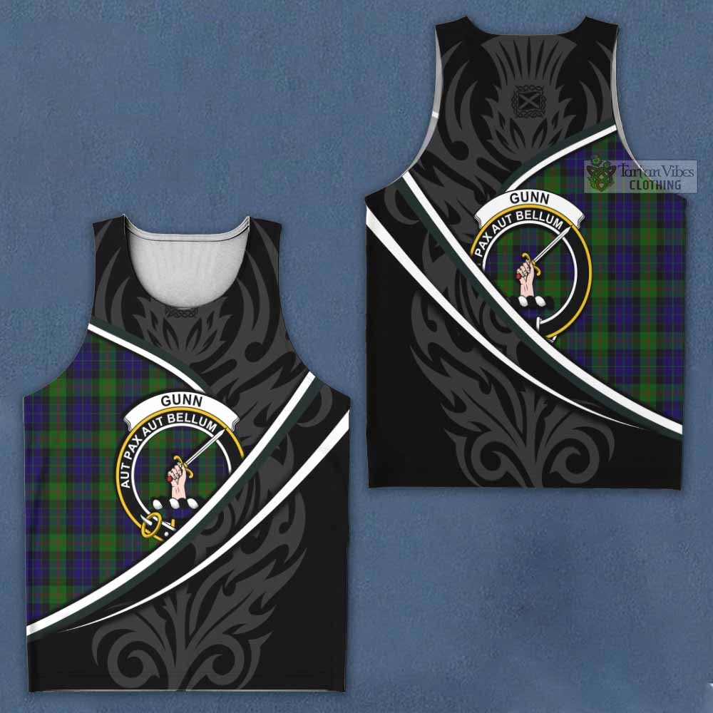 Gunn Tartan Family Crest Men Tank Top Celtic Scottish Thistle Floral - Tartan Vibes Clothing