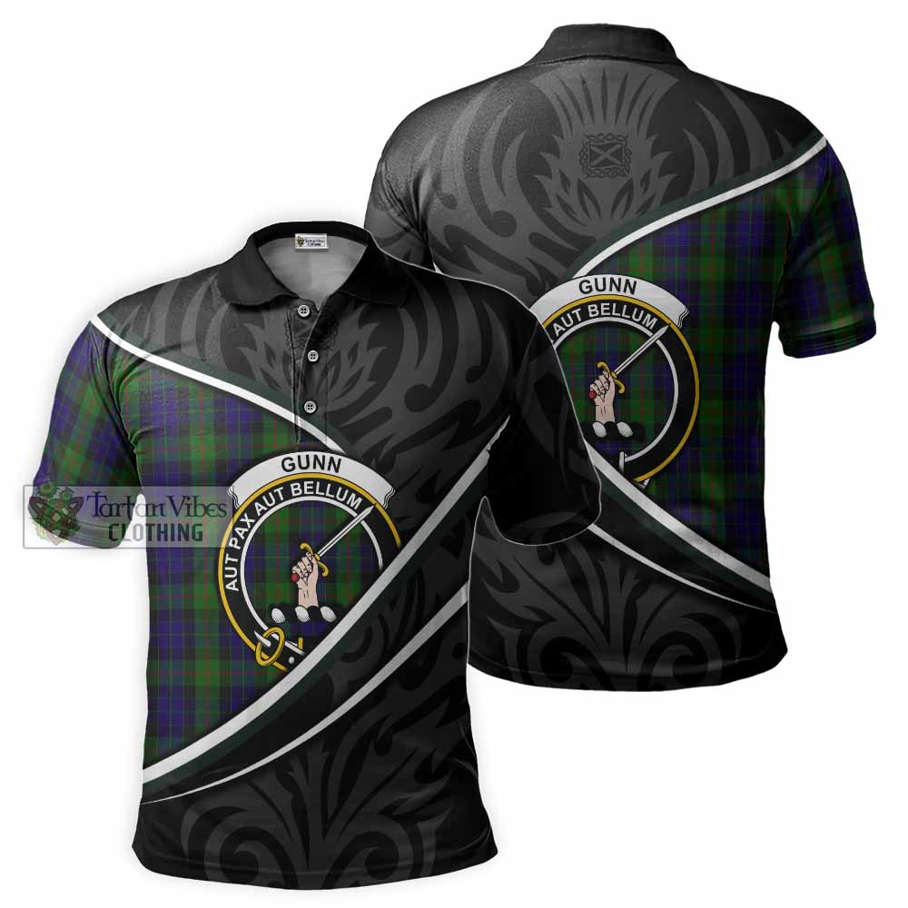 Gunn Tartan Family Crest Polo Shirt Celtic Scottish Thistle Floral - Tartan Vibes Clothing