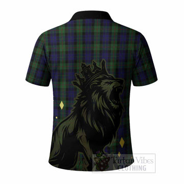 Gunn Tartan Family Crest Polo Shirt Crowned Lion Roaring
