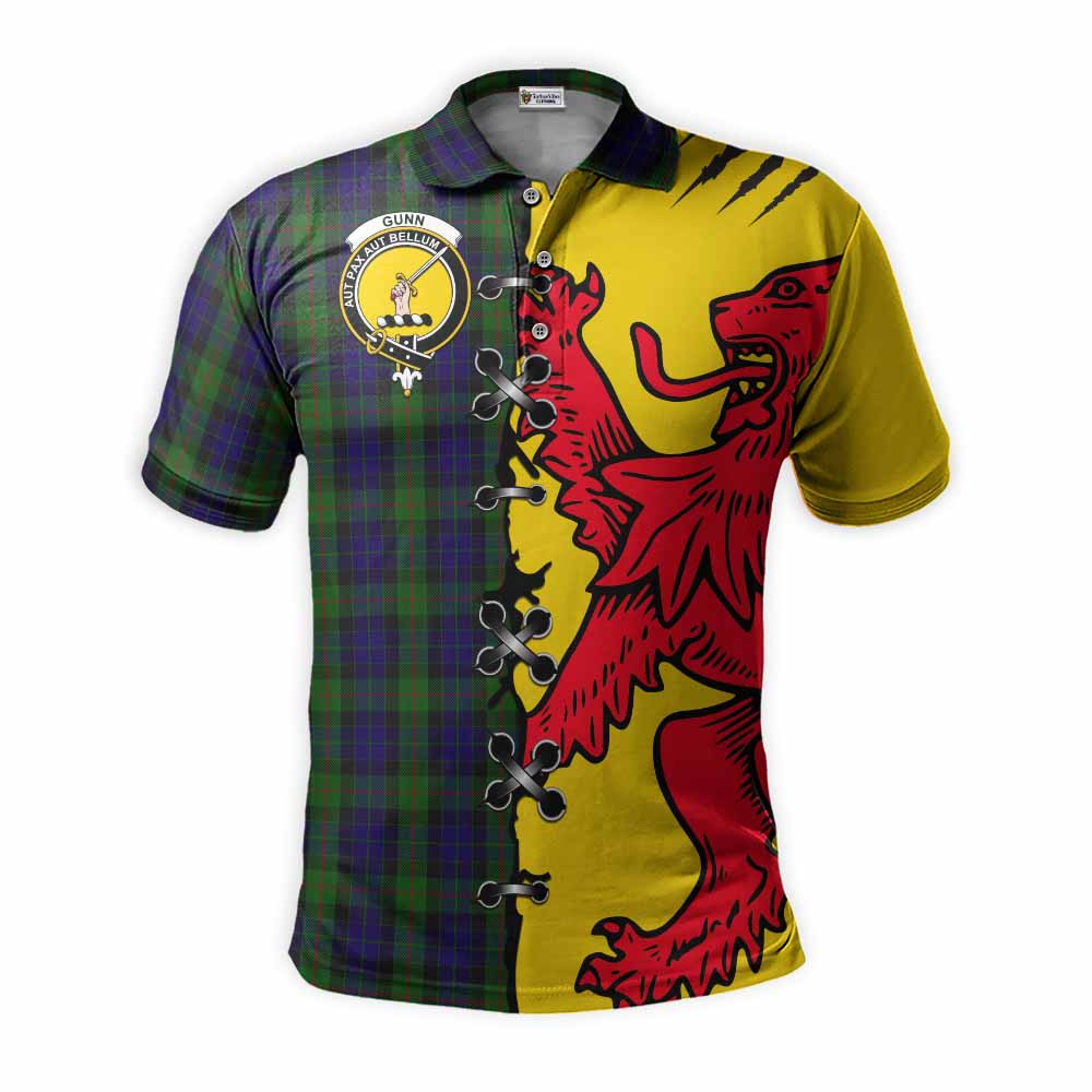 Gunn Tartan Family Crest Polo Shirt Lion Rampant Honor - Tartan Vibes Clothing
